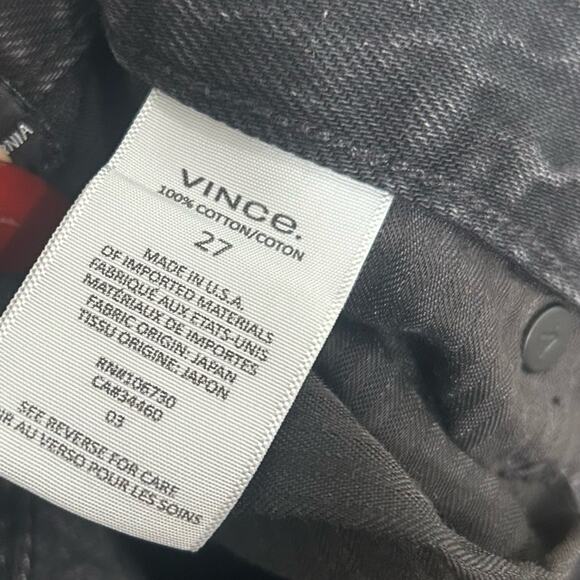 Vince High Waist Vintage Straight Jeans Distressed Black Size 27 - Picture 13 of 13